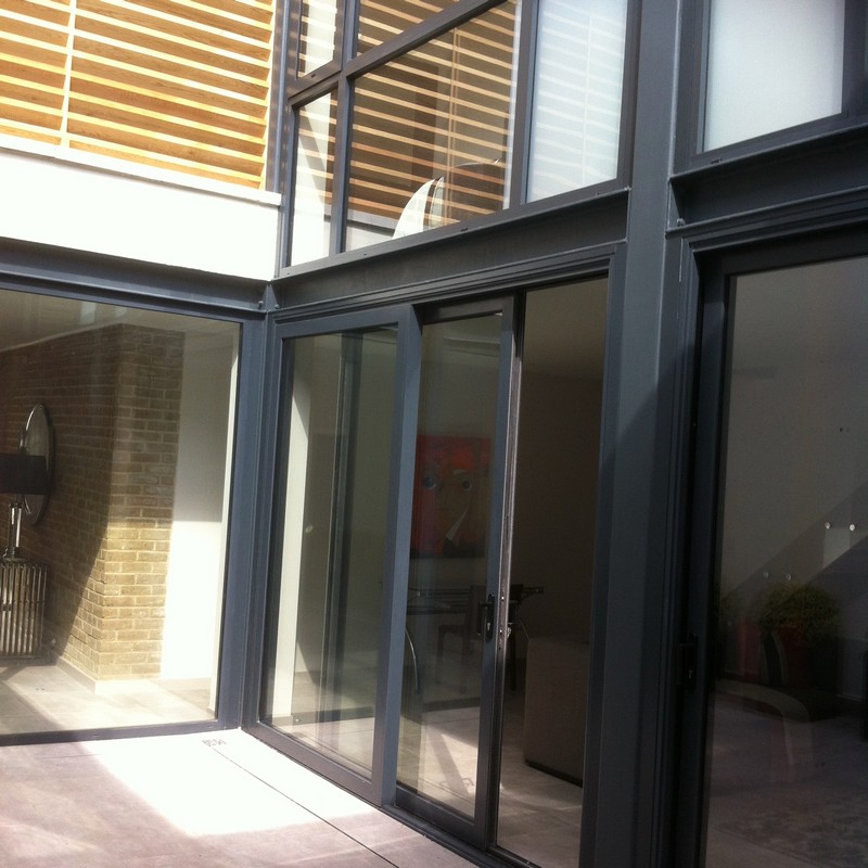 Anthracite aluminium sliding patio doors fitted in Camden Town